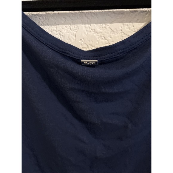 St. John Navy Scoop Neck Beaded Around Neck & 3/4 Short Sleeves Size XL - Picture 4 of 5